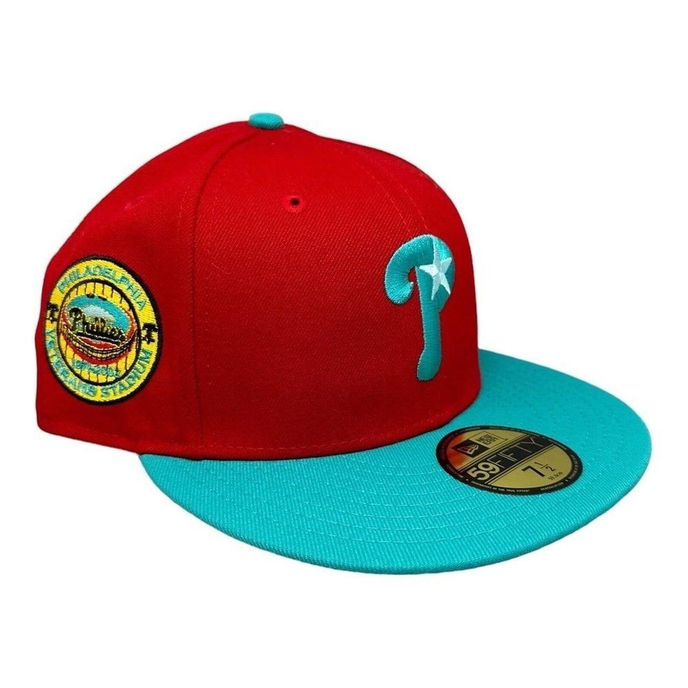 New Era 59fifty Philadelphia Phillies Veterans Stadium Fitted Red Hat  7 1/2